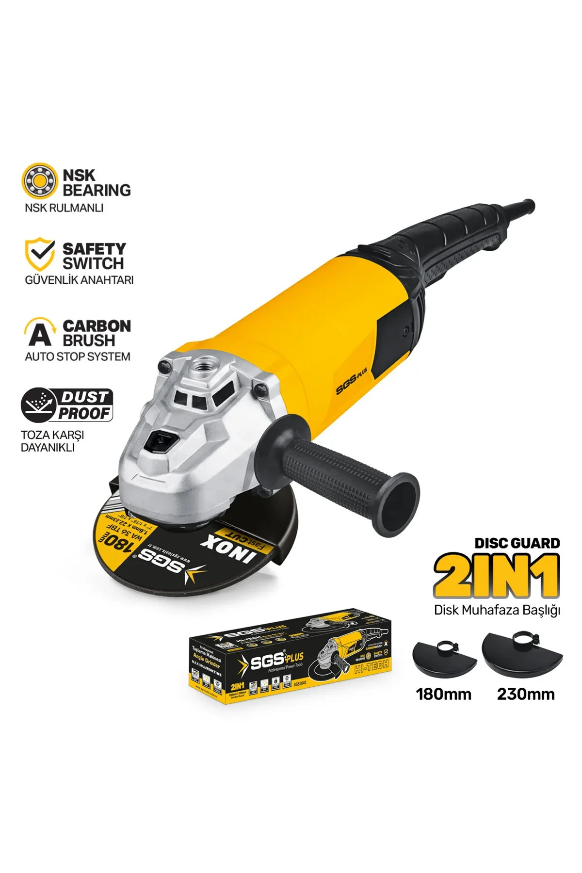 SGS5040 ENDÜSTRİYEL TAŞLAMA MAKİNESİ 3000 WATT 180MM 230 MM