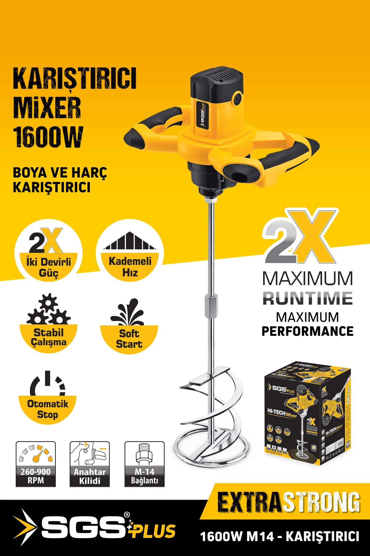 SGS5099 PROFESYONEL BOYA VE HARÇ KARIŞTIRICI MİKSER MAKİNASI 1600