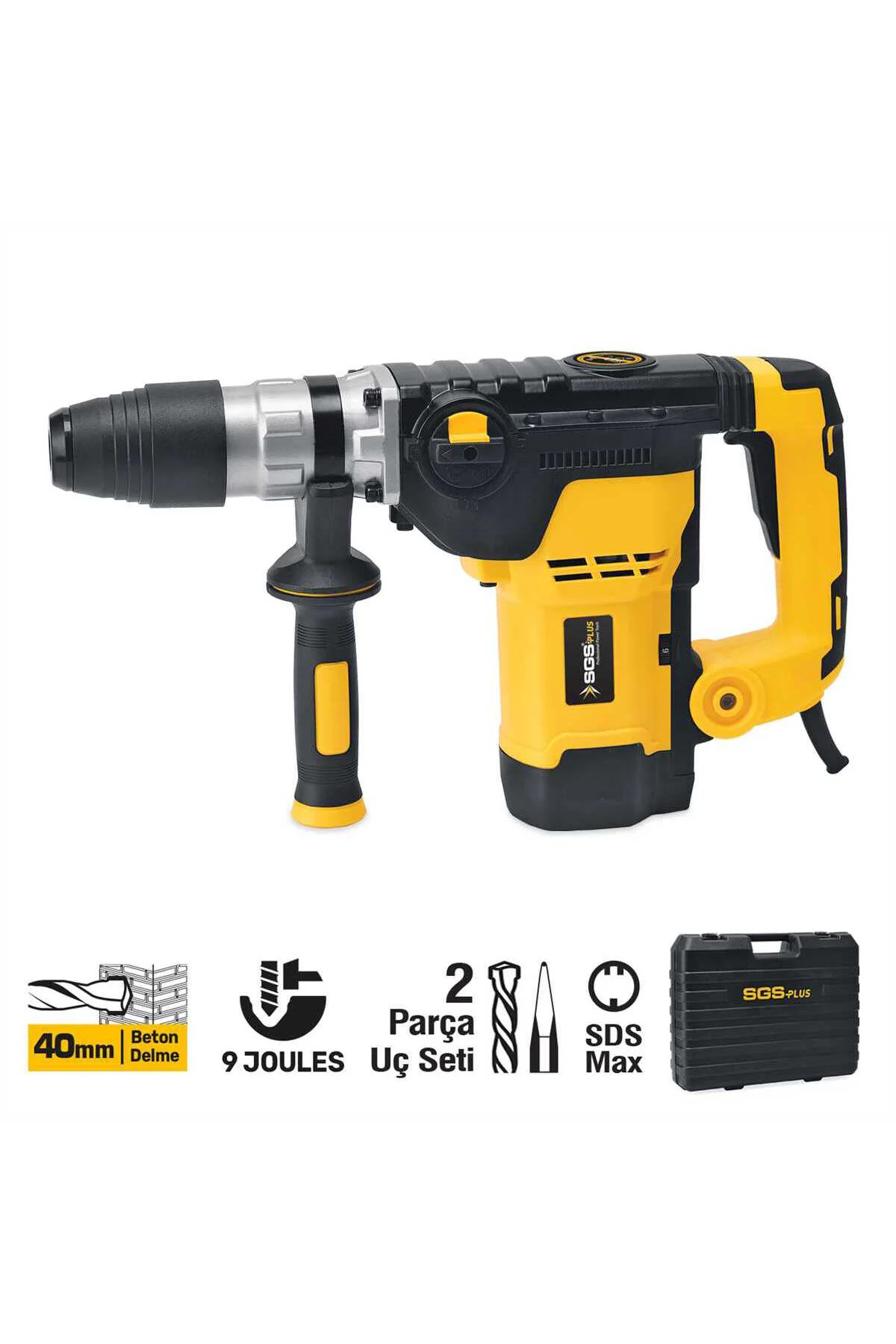 SGS5188 KIRICI DELİCİ MATKAP 1250 Watt 40MM 9KG 9 JOULES (SDS MAX