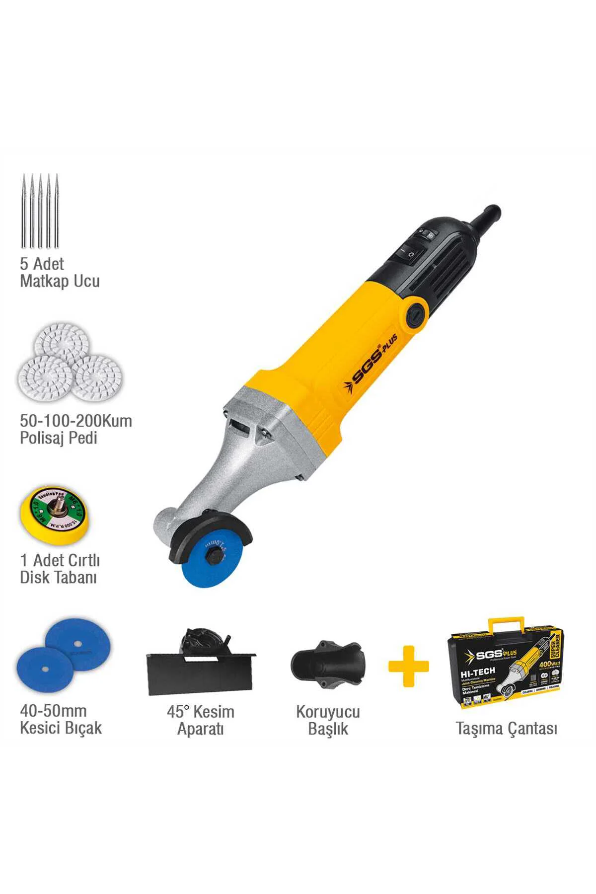 SGS5295 ÇOK AMAÇLI DERZ AÇMA VE KESME MAKİNASI SETİ 400 Watt