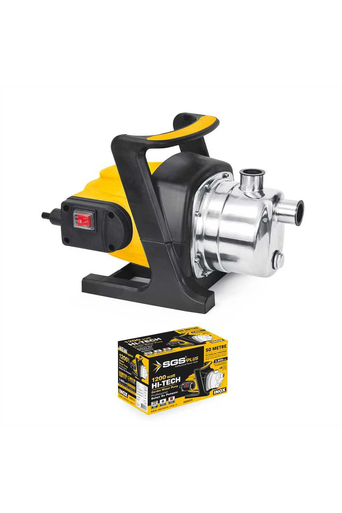 SGS5374 İnox 50 Metre Paslanmaz Bahçe Kuyu Su Pompası 1200 Watt