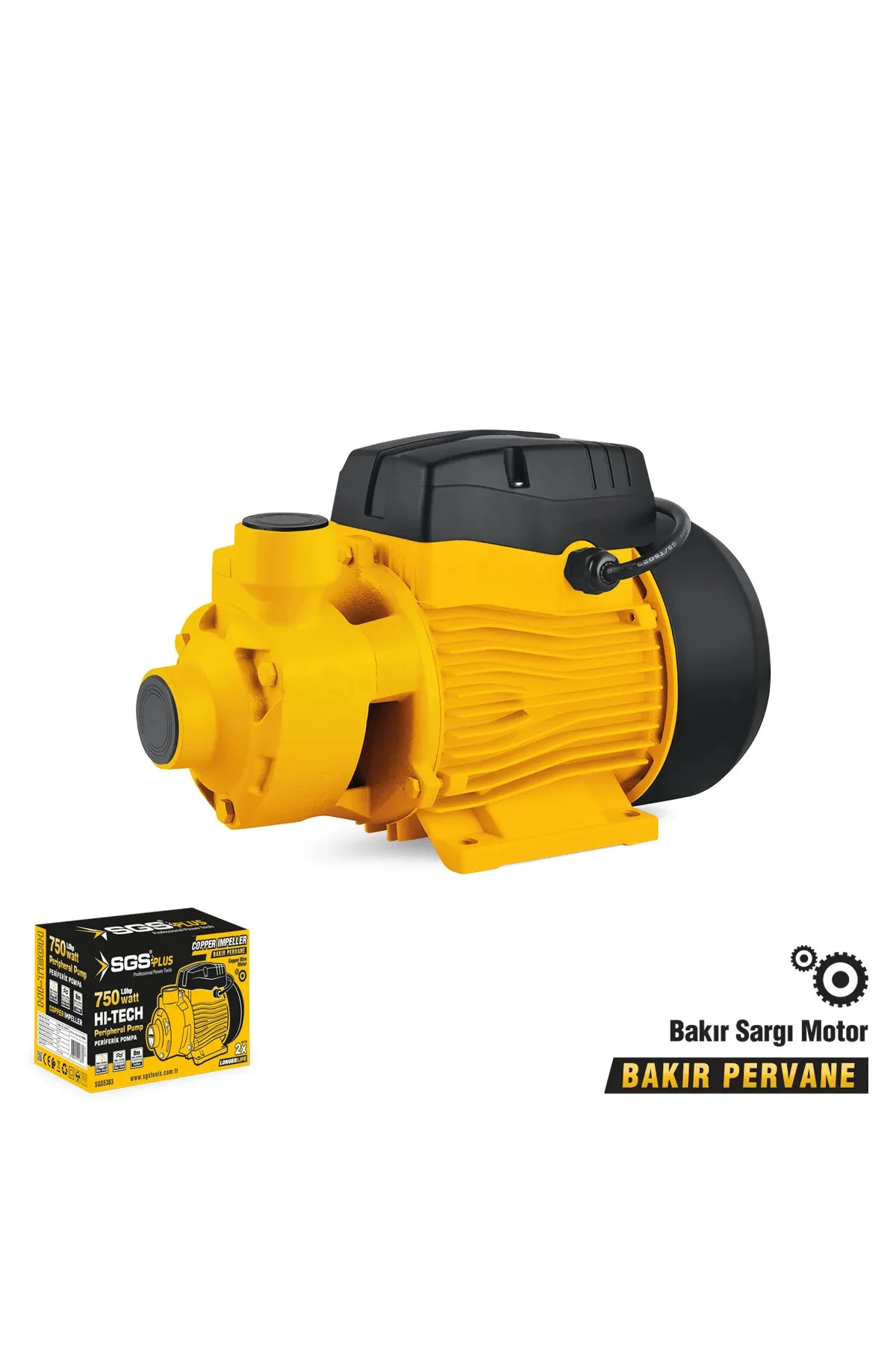 SGS5383 PERİFERİK SU POMPASI 750 WATT 1.0 HP BAKIR SARGI BAKIR PE