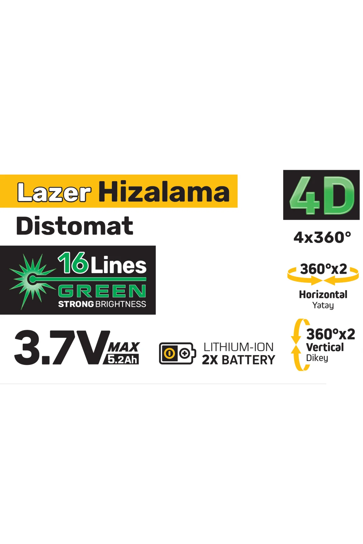 Sgs5429 Lazer Hizalama Distomat Şakül 16 Yeşil Çizgi