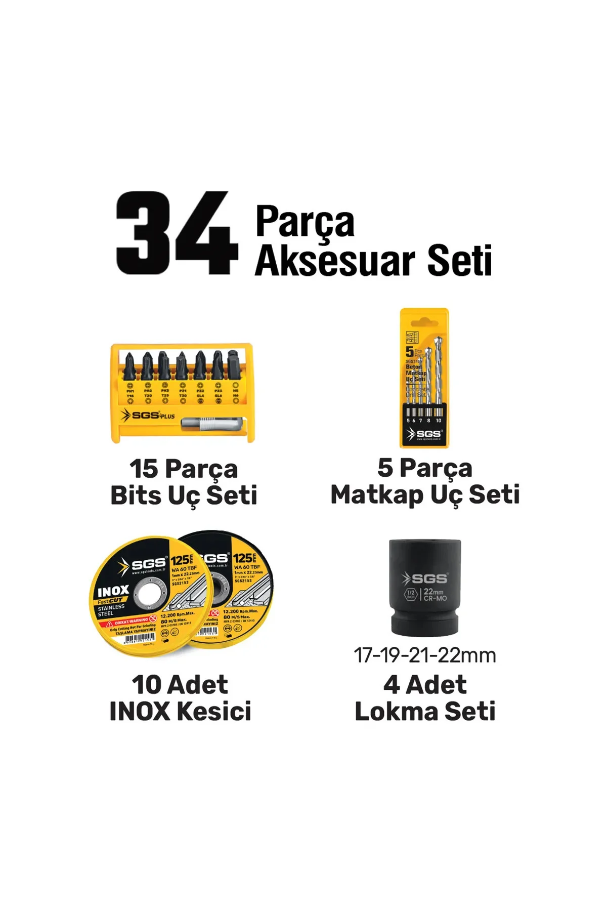 SGS5451 COMBO SET 5 PARÇA MATKAP HİLTİ AVUÇ TAŞLAMA SOMUN SIKMA F Fiyatı, Yorumları ve Özellikleri