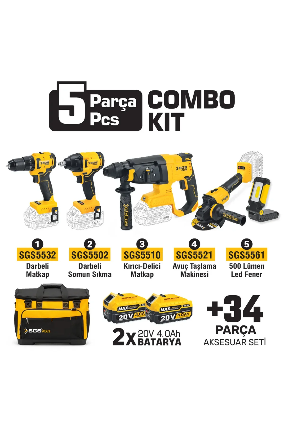 SGS5451 COMBO SET 5 PARÇA MATKAP HİLTİ AVUÇ TAŞLAMA SOMUN SIKMA F Fiyatı, Yorumları ve Özellikleri