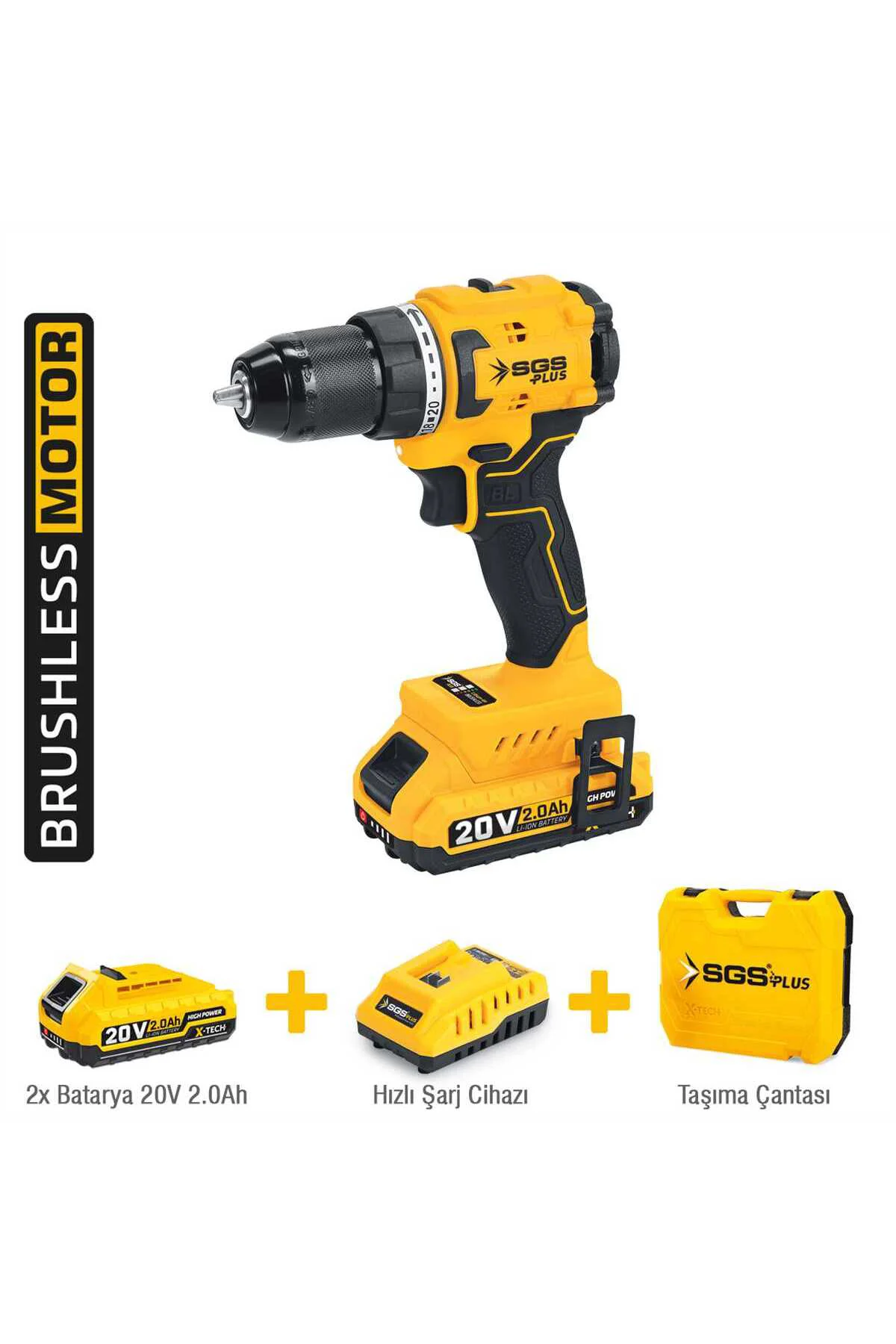 SGS5529 AKÜLÜ VİDALAMA ŞARJLI MATKAP 60 Nm 20 VOLT 2*2.0 Ah