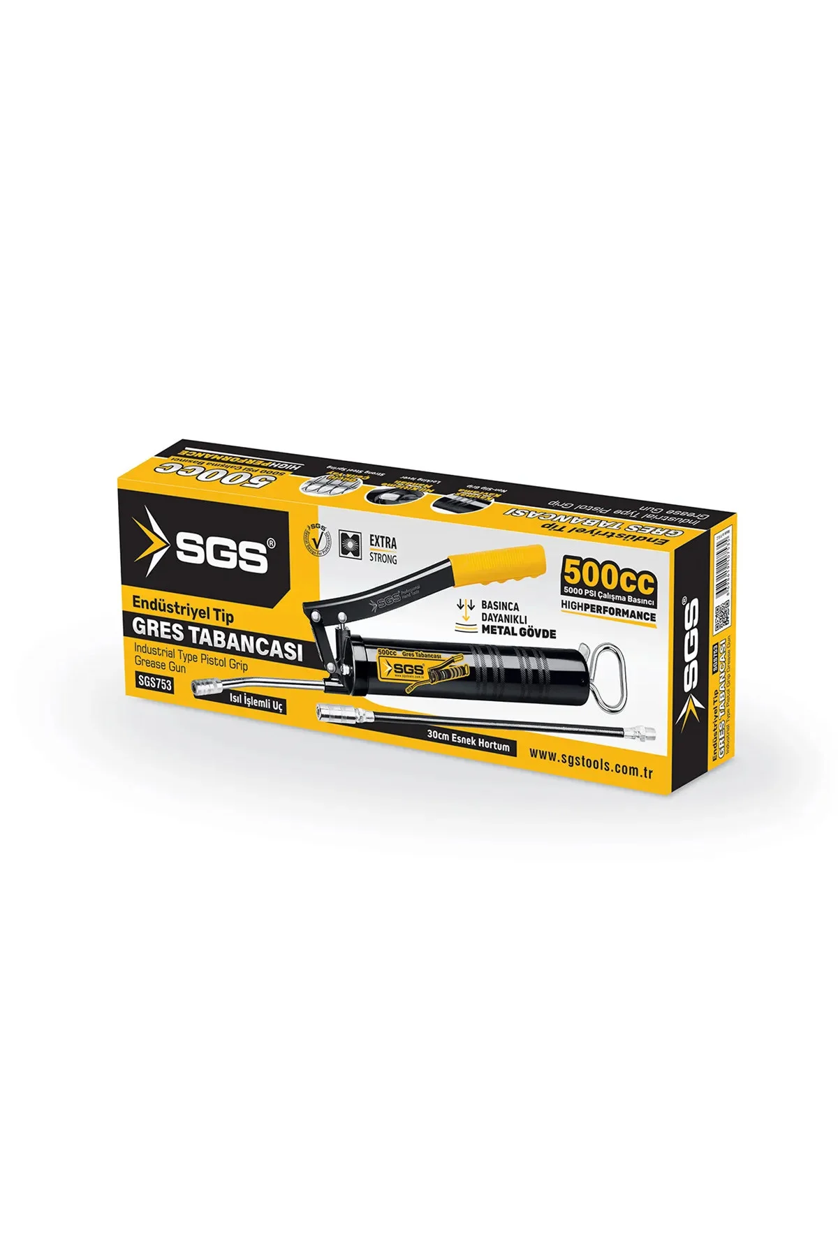 SGS753 Gres Pompası Gres Yağ Pompası 500 Cc Büyük Boy Metal Gövde SGS753 Gres Pompası Gres Yağ Pompası 500 Cc Büyük Boy Metal Gövde