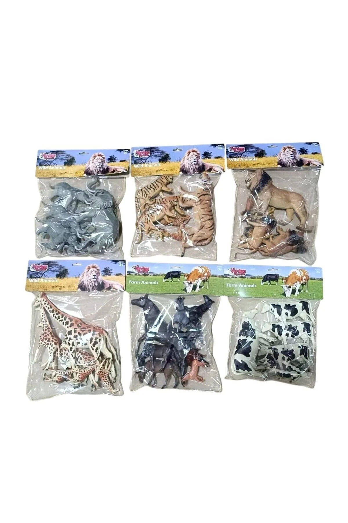 SH-P9904-07AL 6 AST 7PCS ASLAN-KAPLAN-ZÜRAFA-İNEK-FİL(Belirtilen fiyat, tekli satış için adet fiyatı
