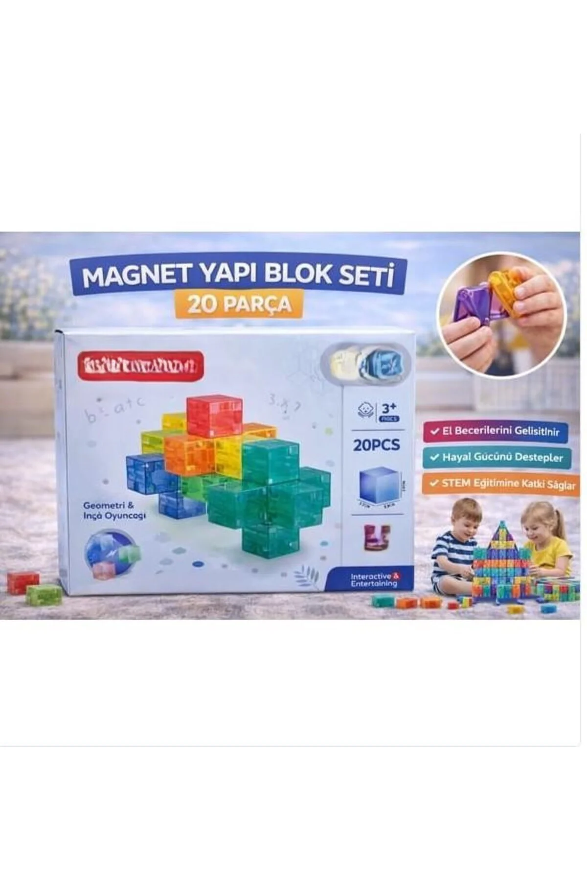 SH59837 MAGNET KÜP YAPI BLOK SETİ 20 PARÇA