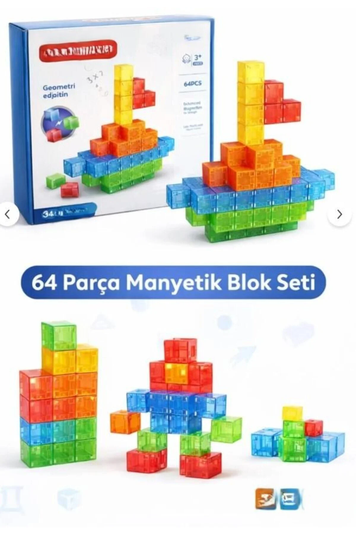 SH59838 MAGNET KÜP YAPI BLOK SETİ 64 PARÇA