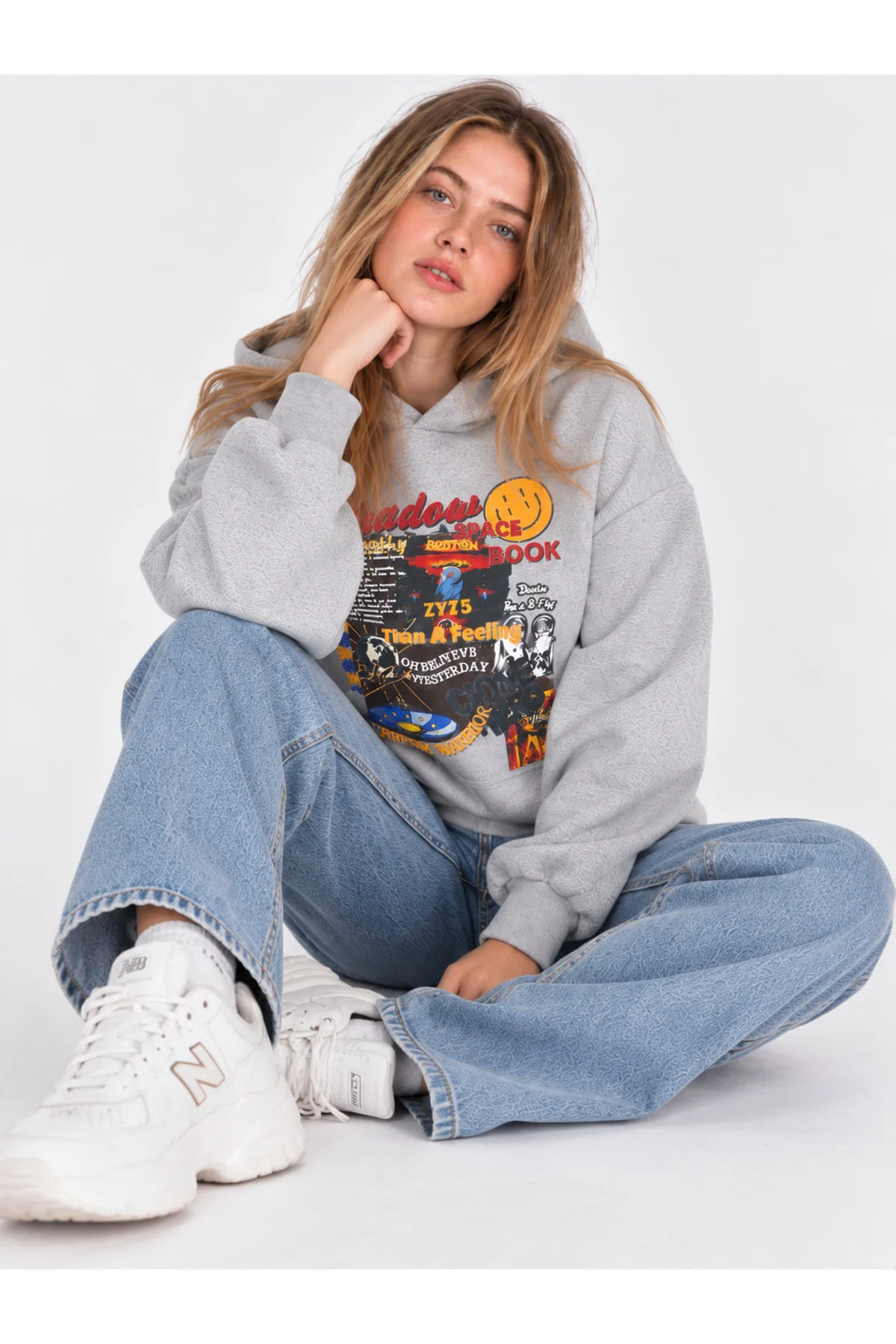 Shadow Space Book unisex oversize bir kapüşonlu sweatshirt Shadow Space Book unisex oversize bir kapüşonlu sweatshirt