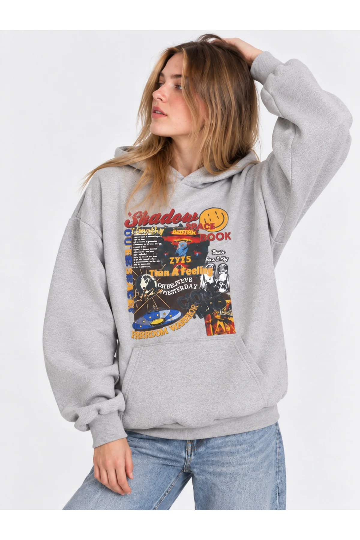 Shadow Space Book unisex oversize bir kapüşonlu sweatshirt Shadow Space Book unisex oversize bir kapüşonlu sweatshirt