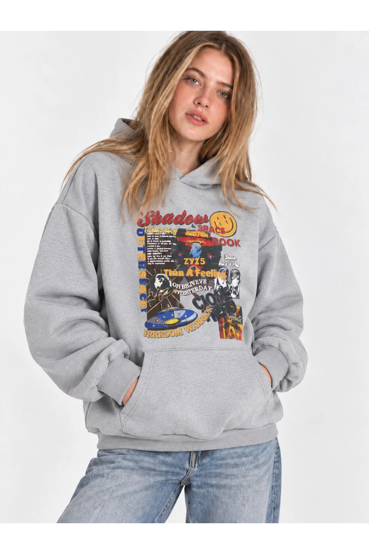 Shadow Space Book unisex oversize bir kapüşonlu sweatshirt Shadow Space Book unisex oversize bir kapüşonlu sweatshirt