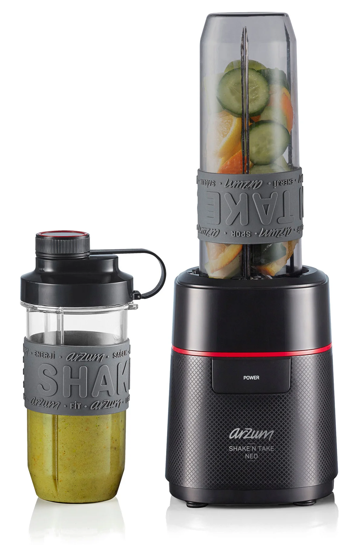 Shake'N Take Neo Kişisel Blender 570ml ve 400ml Şişe 500W Siyah -