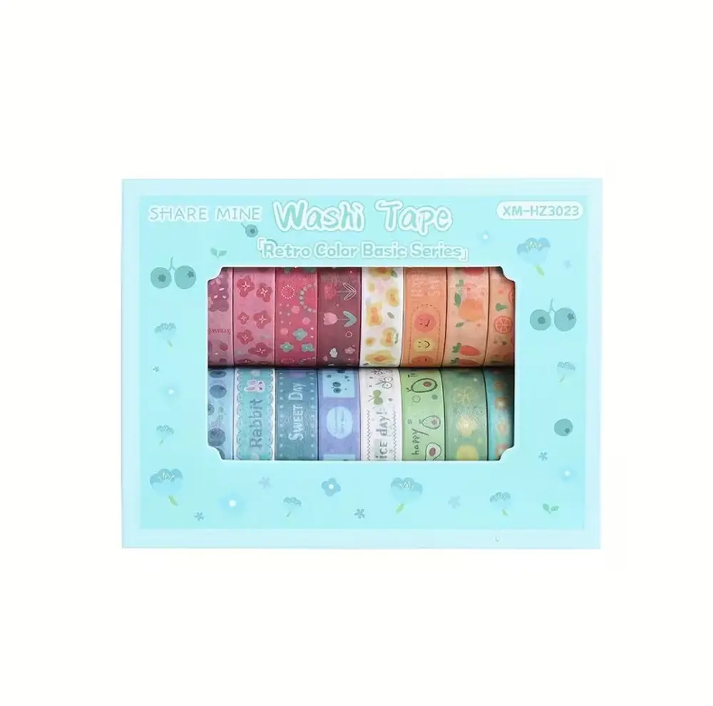 Share Vintage Washi Tape Bant Yapışkanlı Maskeleme Kağıdı Desenli