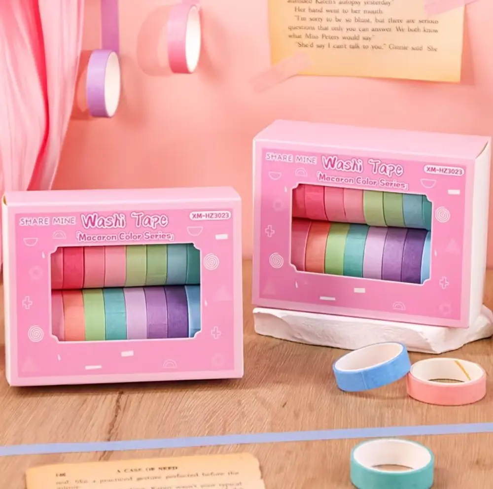 Share Vintage Washi Tape Bant Yapışkanlı Maskeleme Kağıdı Desenli