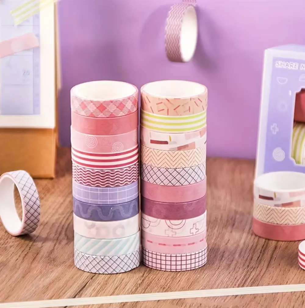 Share Vintage Washi Tape Bant Yapışkanlı Maskeleme Kağıdı Desenli