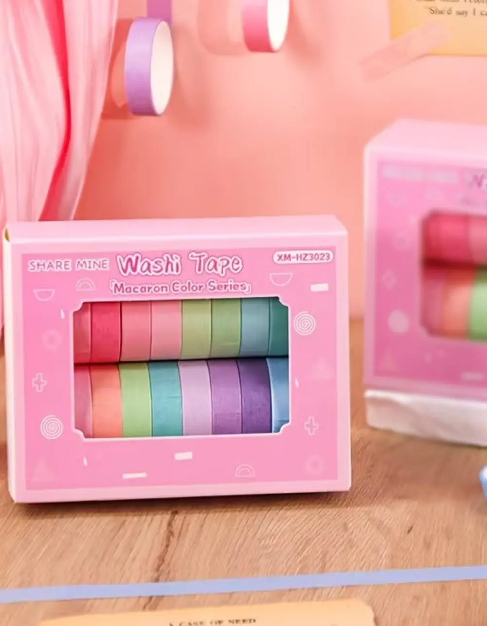Share Vintage Washi Tape Bant Yapışkanlı Maskeleme Kağıdı Desenli