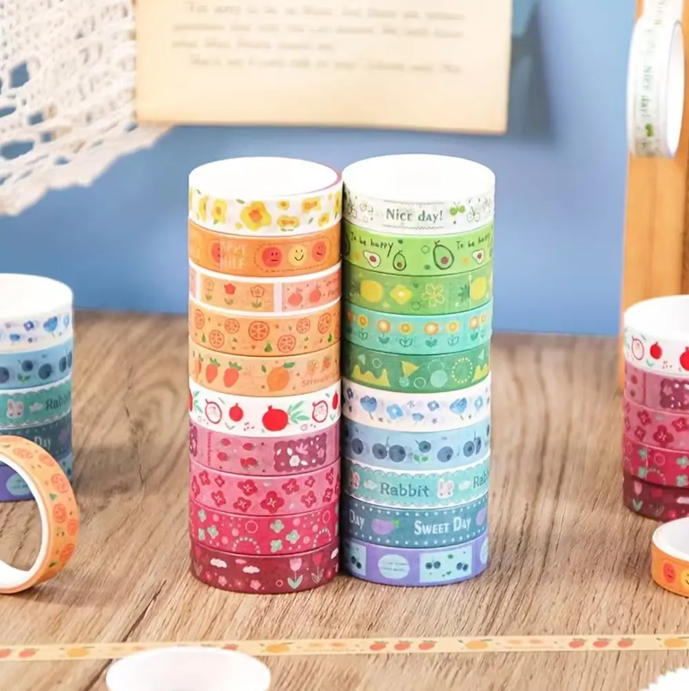 Share Vintage Washi Tape Bant Yapışkanlı Maskeleme Kağıdı Desenli