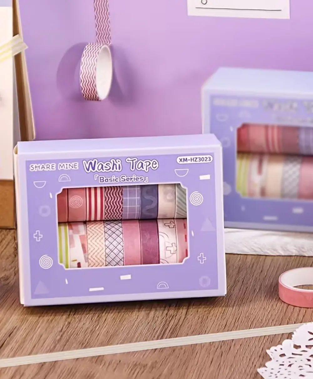 Share Vintage Washi Tape Bant Yapışkanlı Maskeleme Kağıdı Desenli