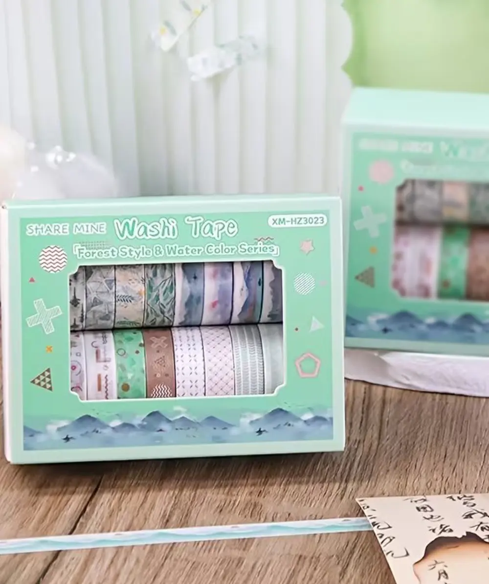 Share Vintage Washi Tape Bant Yapışkanlı Maskeleme Kağıdı Desenli
