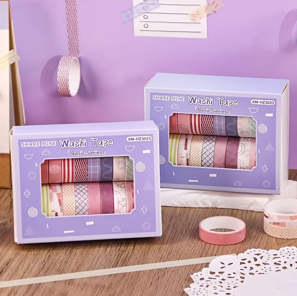 Share Vintage Washi Tape Bant Yapışkanlı Maskeleme Kağıdı Desenli
