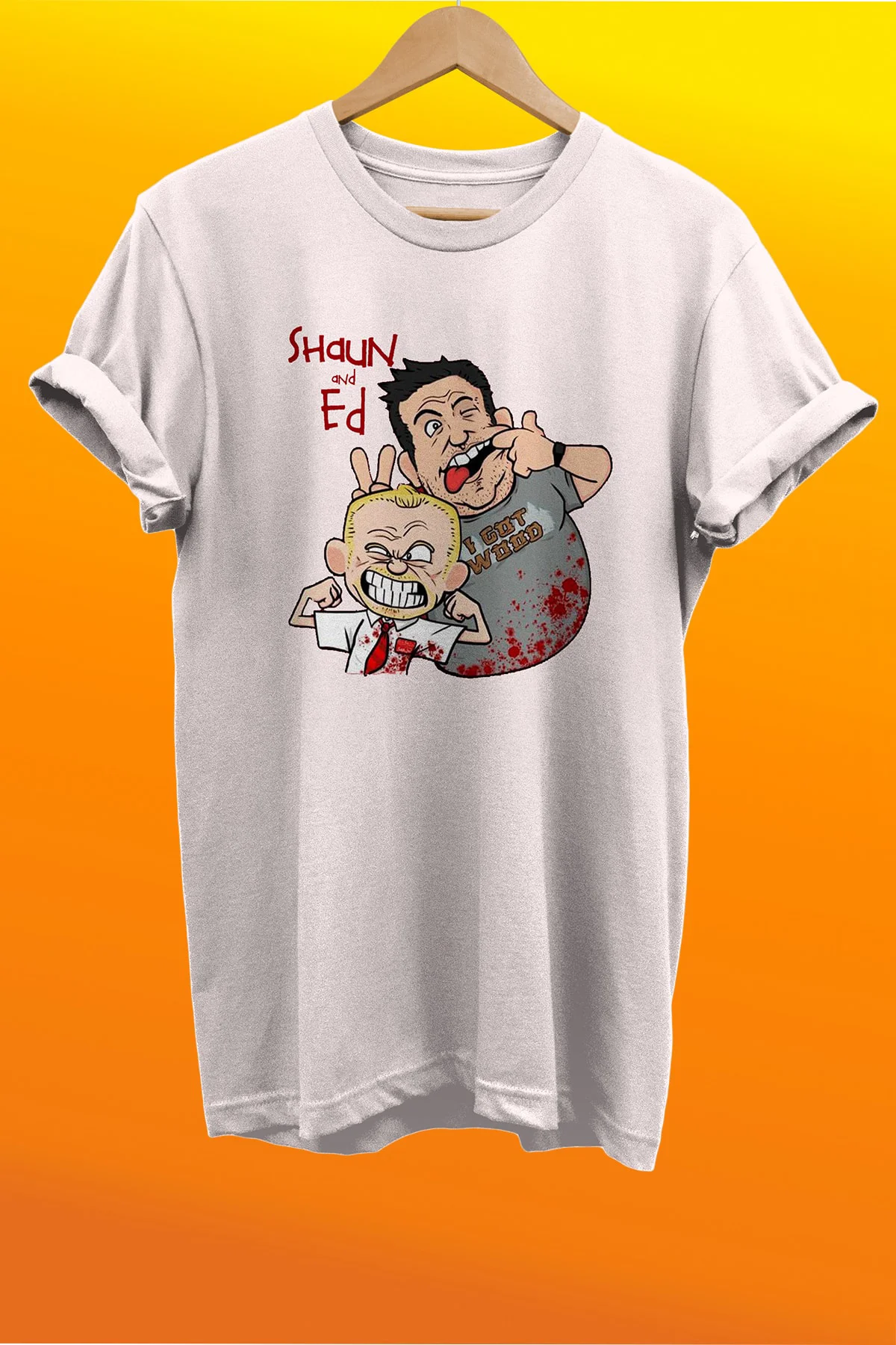 Shaun Of Dead Baskılı %100 Pamuk Basic T-shirt Normal Beden Tişört
