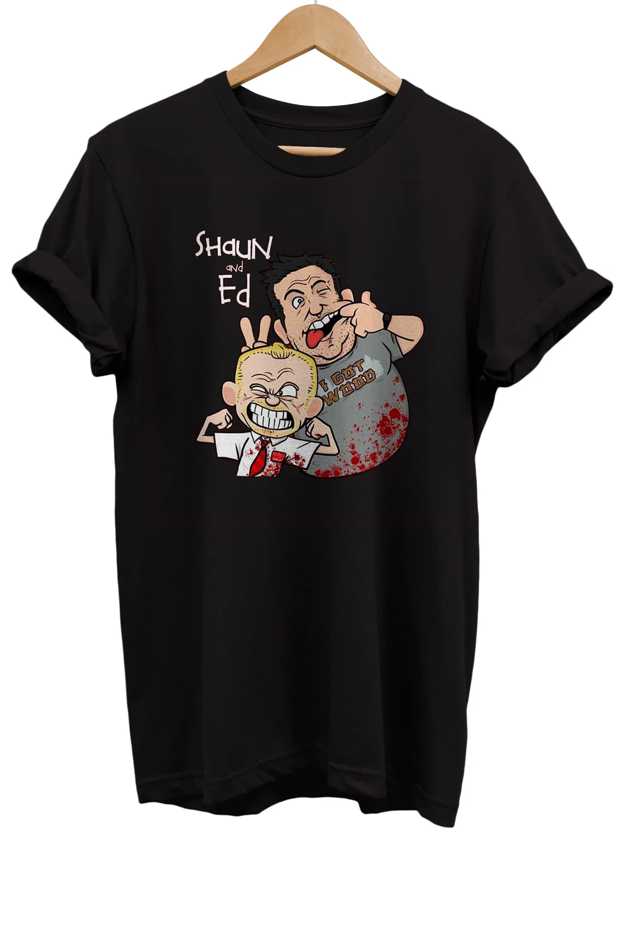 Shaun Of Dead Baskılı %100 Pamuk Basic T-shirt Normal Beden Tişör
