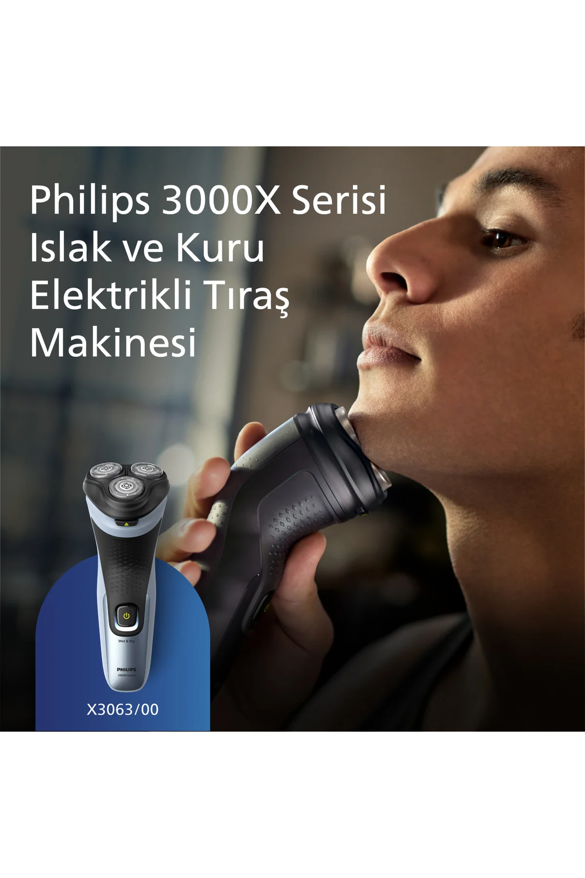 Shaver 3000X Series X3063/00 Islak ve Kuru Elektrikli Tıraş Makin