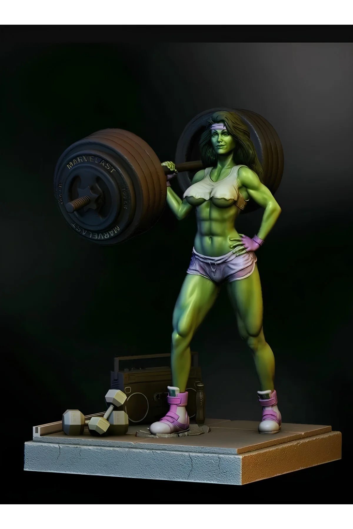 She Hulk Boyalı Figür Spor Yapan Kadın Hulk Figür Büyük Boy 25CM