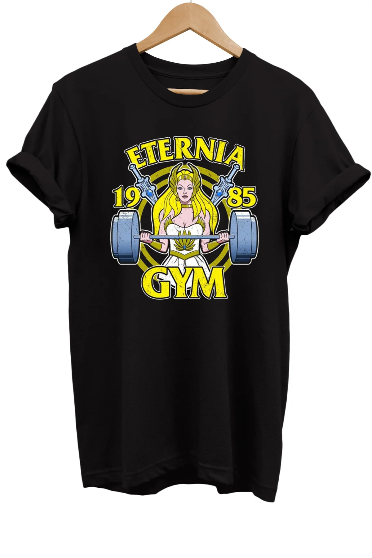 She-ra Gym Baskılı %100 Pamuk Oversize T-shirt Büyük Beden Tişört