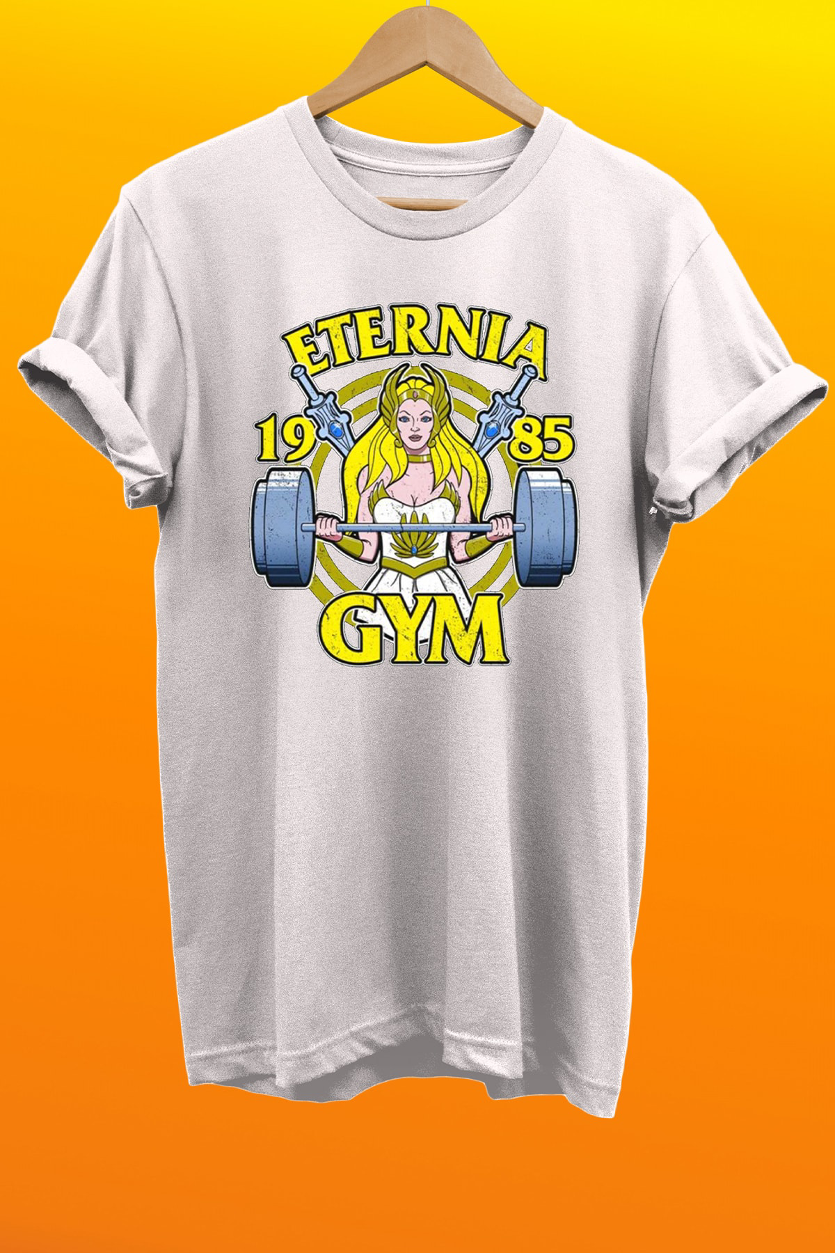 Remonz She-Ra Gym Baskılı %100 Pamuk Oversize T-Shirt Büyük Beden Tişört