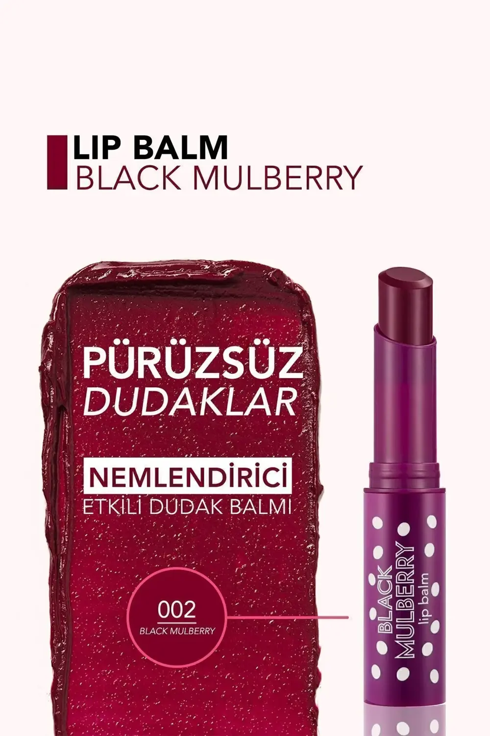Shea Ve Kakao Yağı Içeren Renkli Dudak Nemlendiricisi (KARADUT) -
