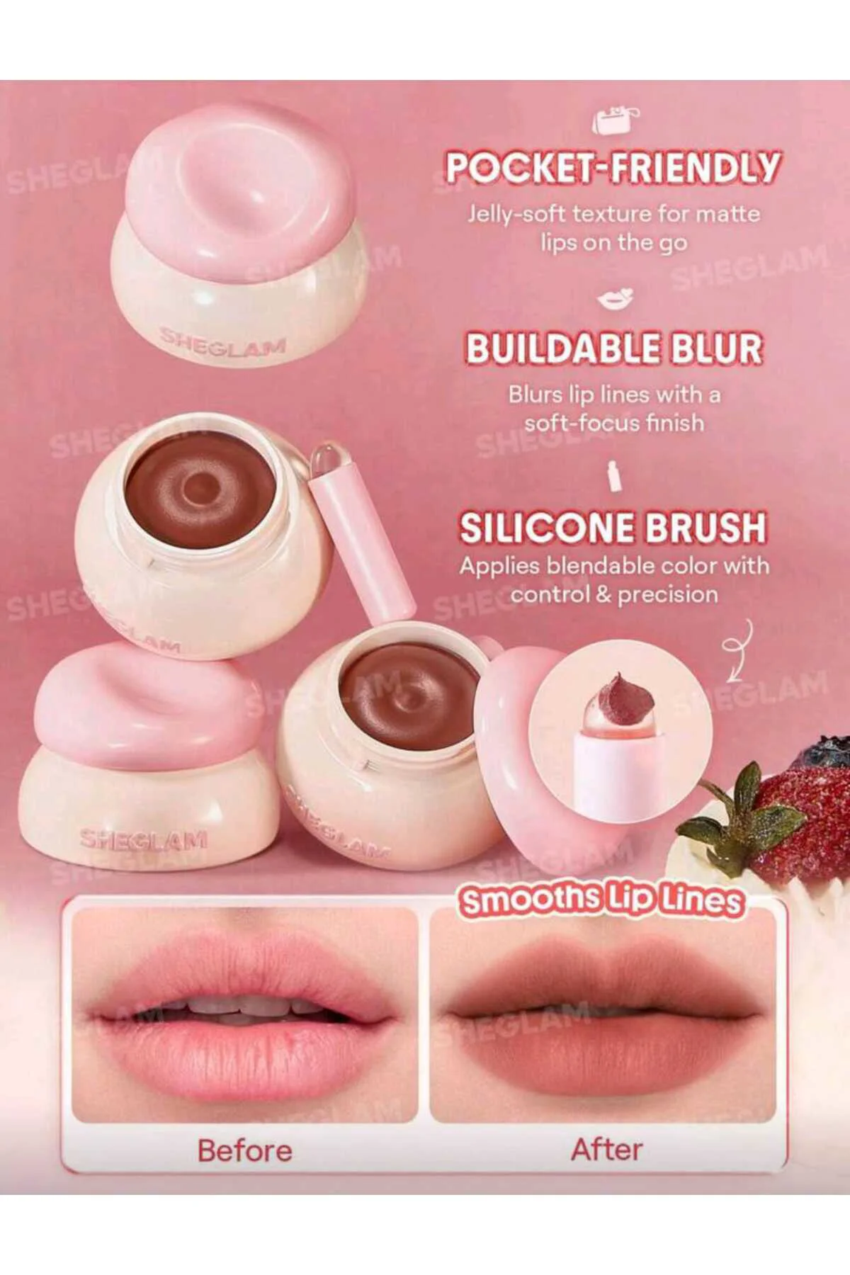 SHEGLAM Bounce Putty Pocket Lip Pot Ruj -Biscotti Babe