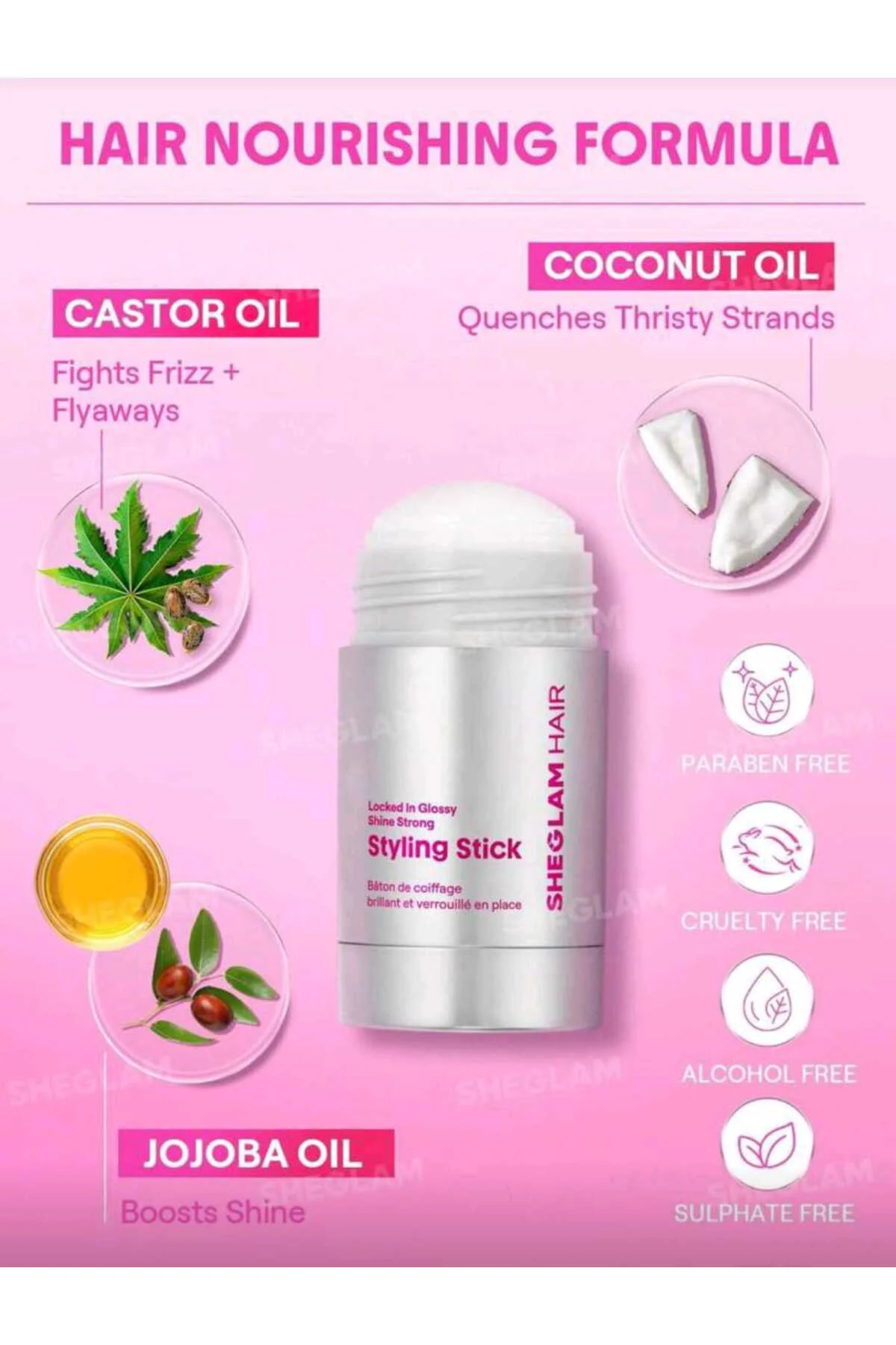 SHEGLAM HAIR Parlaklık ve Şekillendirici Stick - 30g, Saç Düzleşt