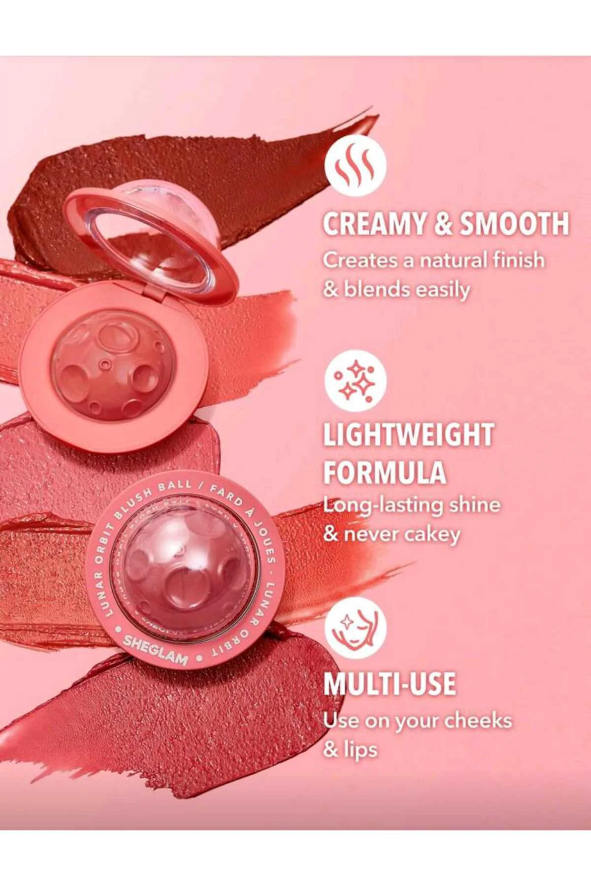 SHEGLAM Lunar Orbit Blush Ball-Ultraviolet Cream Blush Cream Allı