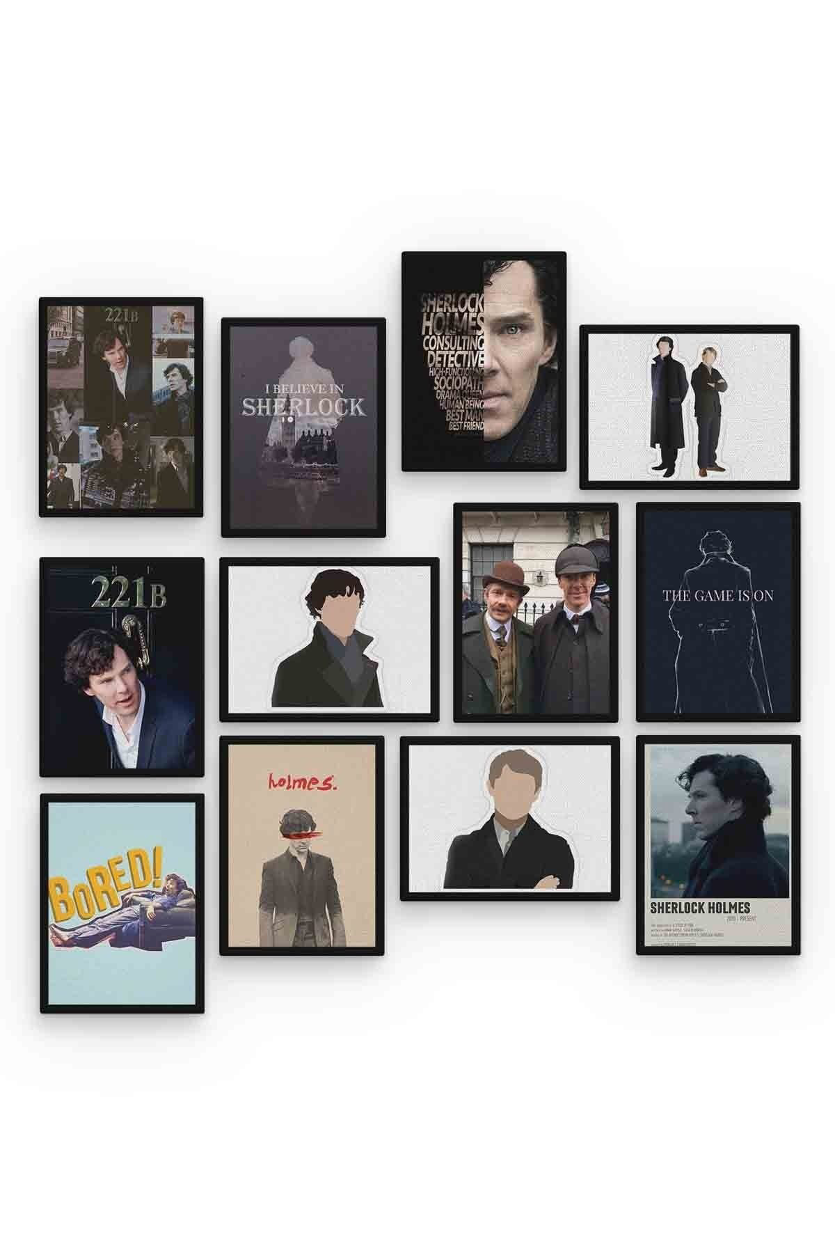 Pi Dekorasyon Sherlock Holmes 12 Parça Mdf (Ahşap) Tablo Ofis Boyu 