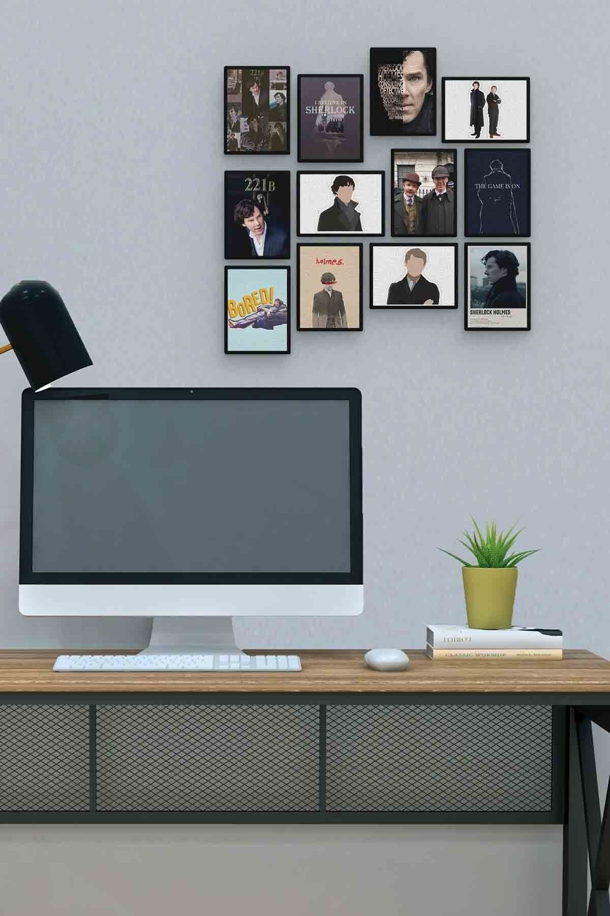 Pi Dekorasyon Sherlock Holmes 12 Parça Mdf (Ahşap) Tablo Ofis Boyu 