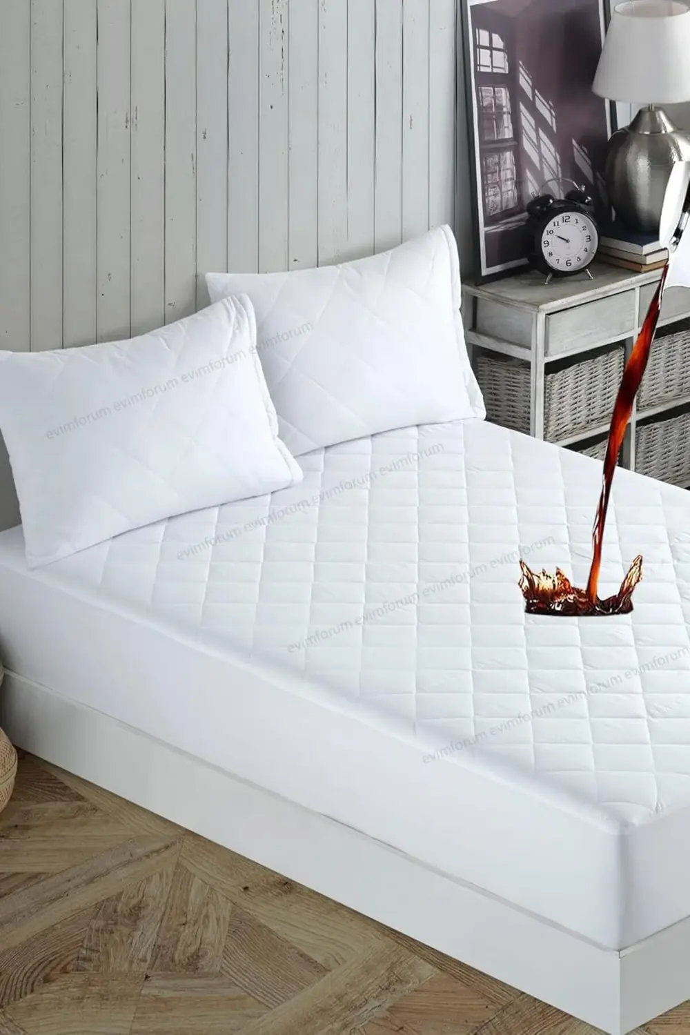 SheronShop Adelya Mikrofiber Kapitone Fitted Full Kenar Su Sıvı G