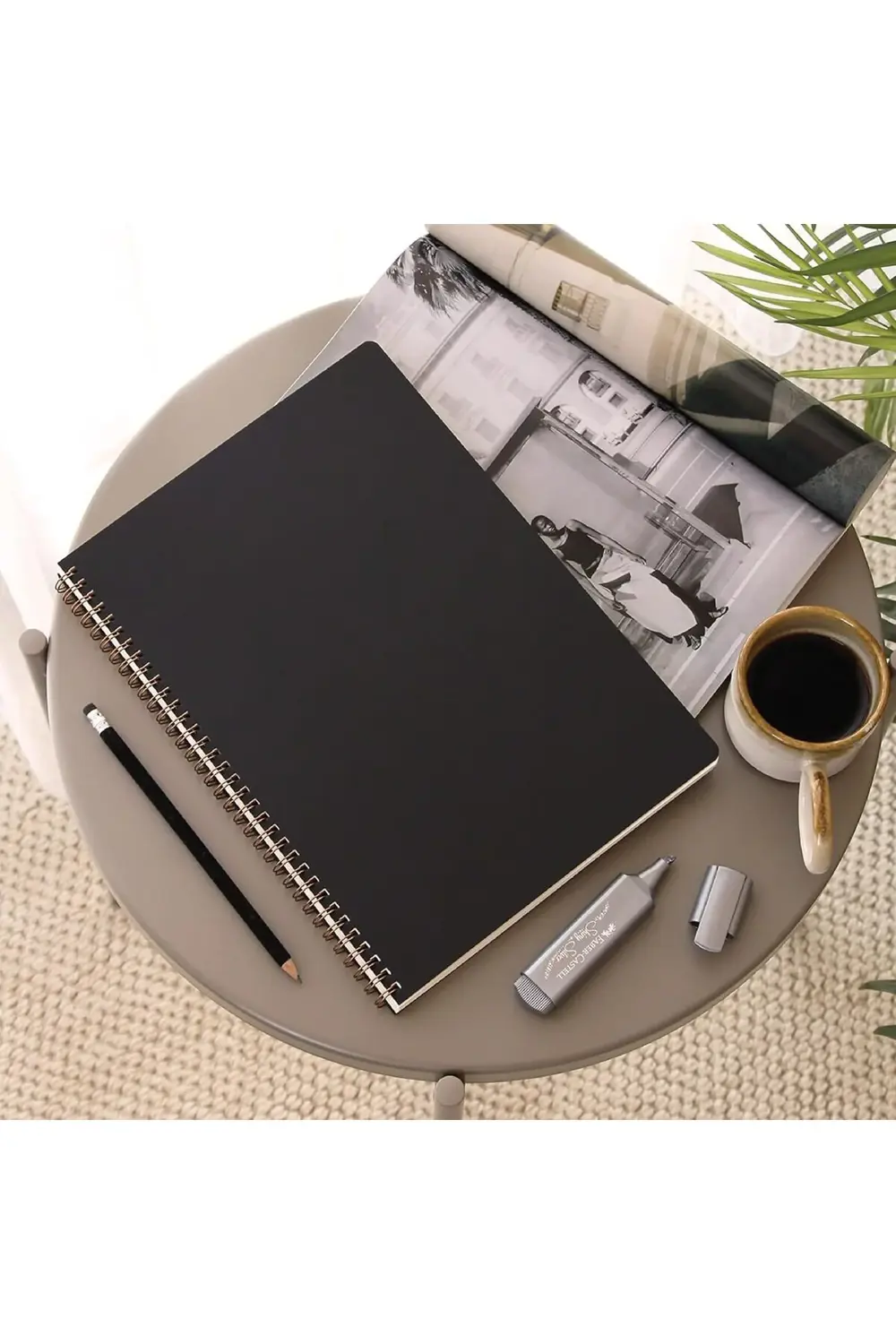 SheronShop Siyah Kraft Karton Kapak 70 Yaprak 110 gram Çizgili No