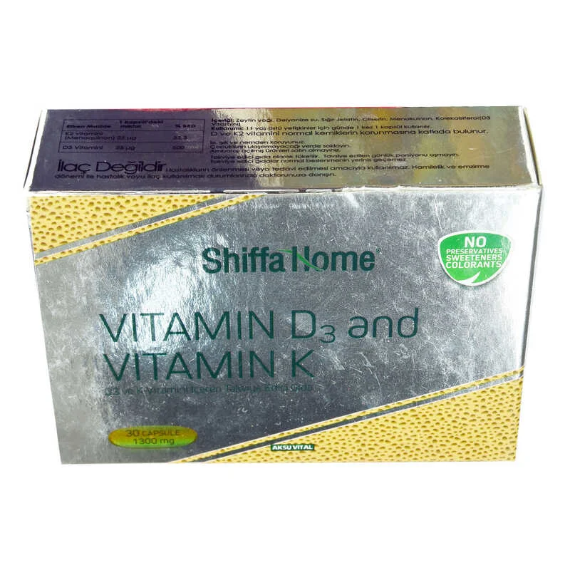Shiffa Home D3 ve K mini Yumuşak 1300 Mg x 30