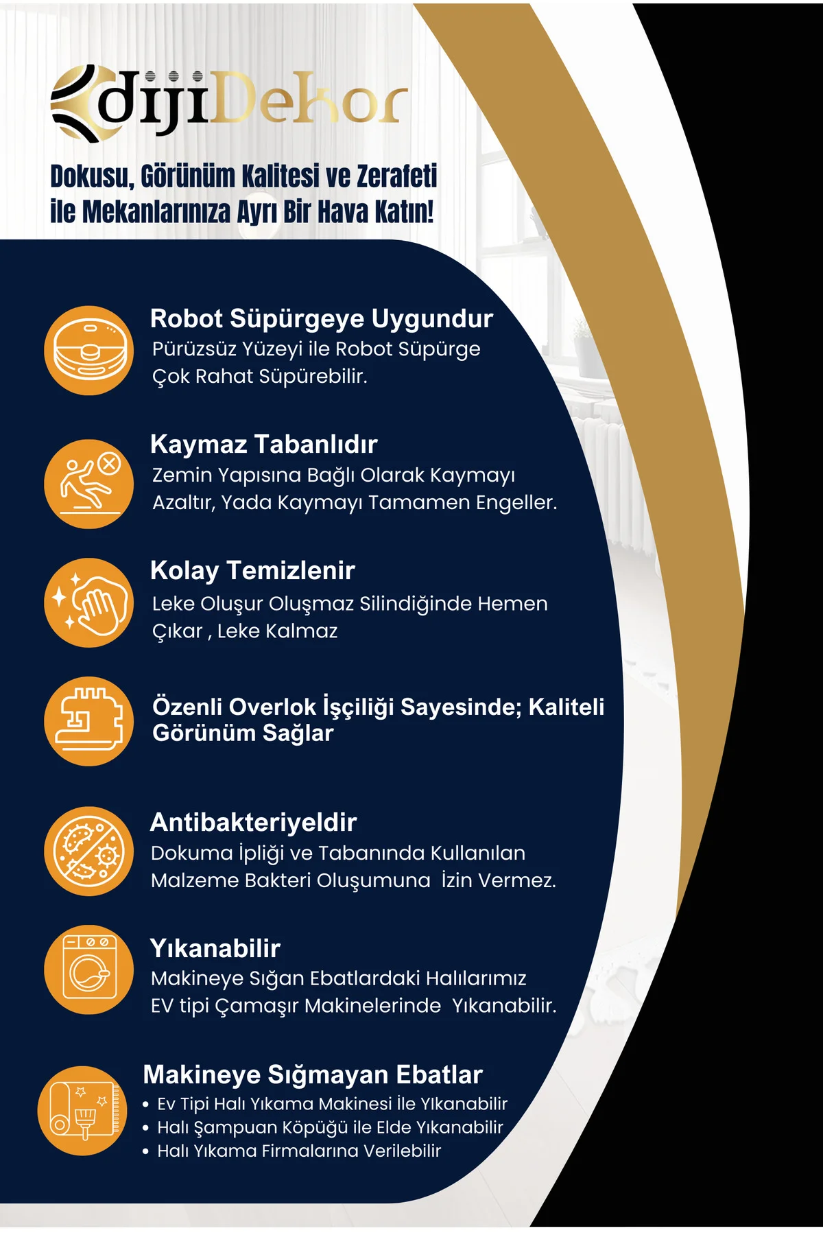 Shine M(13) Vizon Saçaksız Kaymaz Tabanlı Dijital Baskılı Dekoratif Halı 100x450