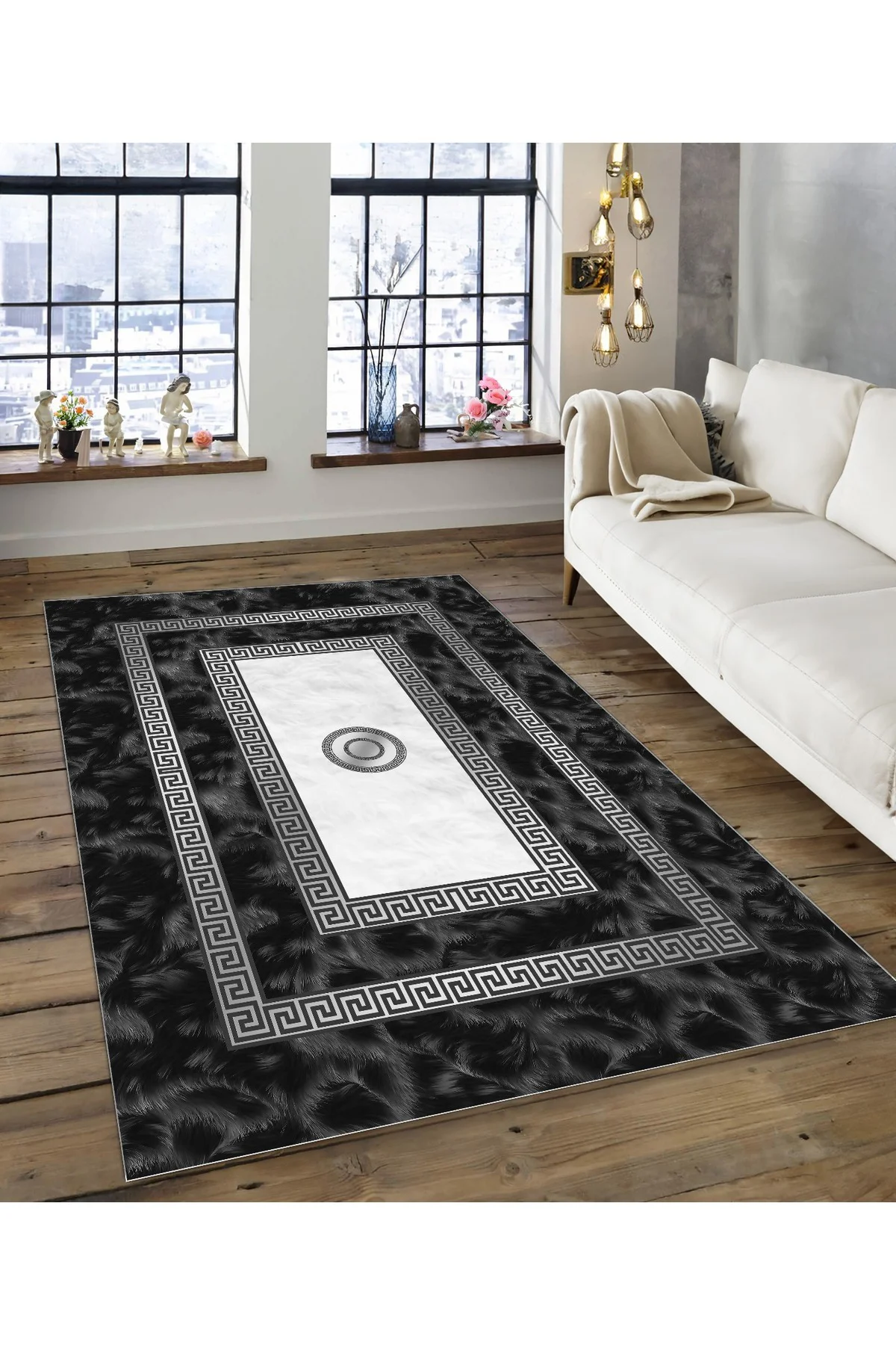 Shine M(143) Siyah Saçaksız Kaymaz Tabanlı Dijital Baskılı Dekoratif Halı 160x450 Fiyatı, Yorumları ve Özellikleri