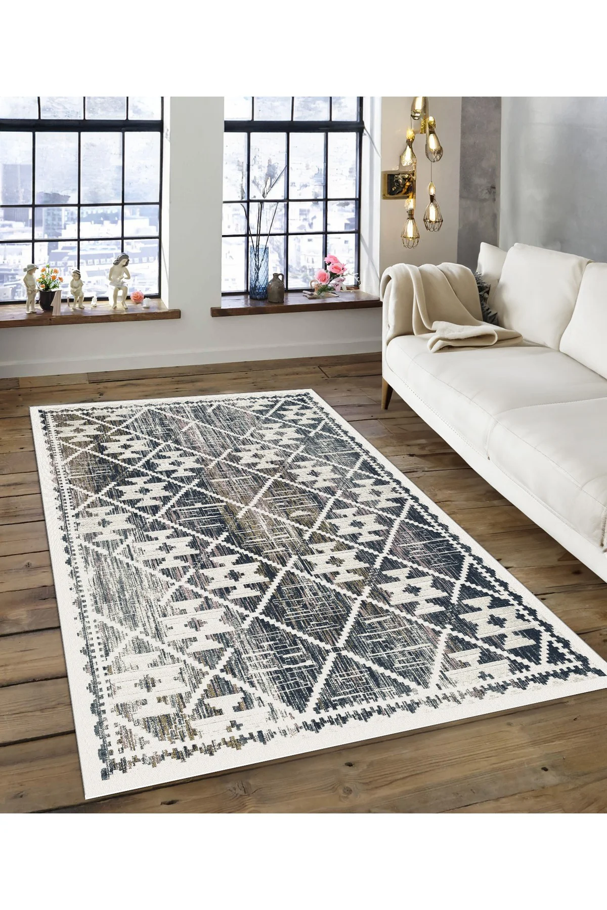 Shine M(170) Bej Saçaksız Kaymaz Tabanlı Dijital Baskılı Dekoratif Halı 80x450
