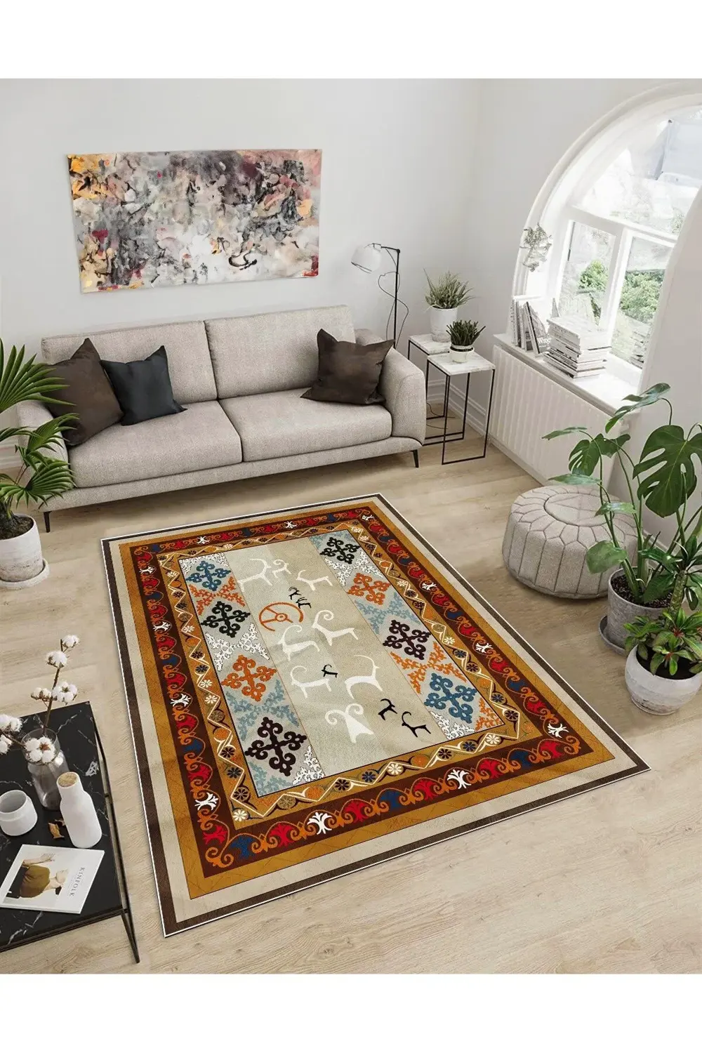 Shine M(18) Turuncu Saçaksız Kaymaz Tabanlı Dijital Baskılı Dekor