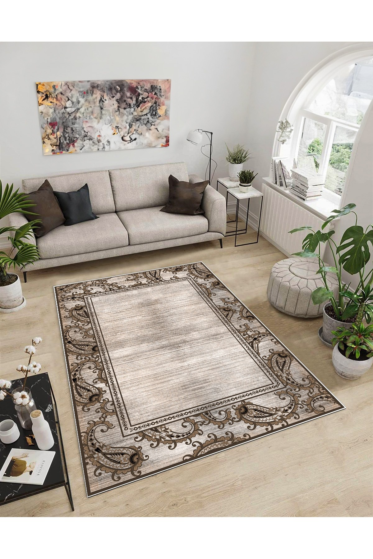 Shine M(19) Kahverengi Saçaksız Kaymaz Tabanlı Dijital Baskılı Dekoratif Halı 180x400 Fiyatı, Yorumları ve Özellikleri