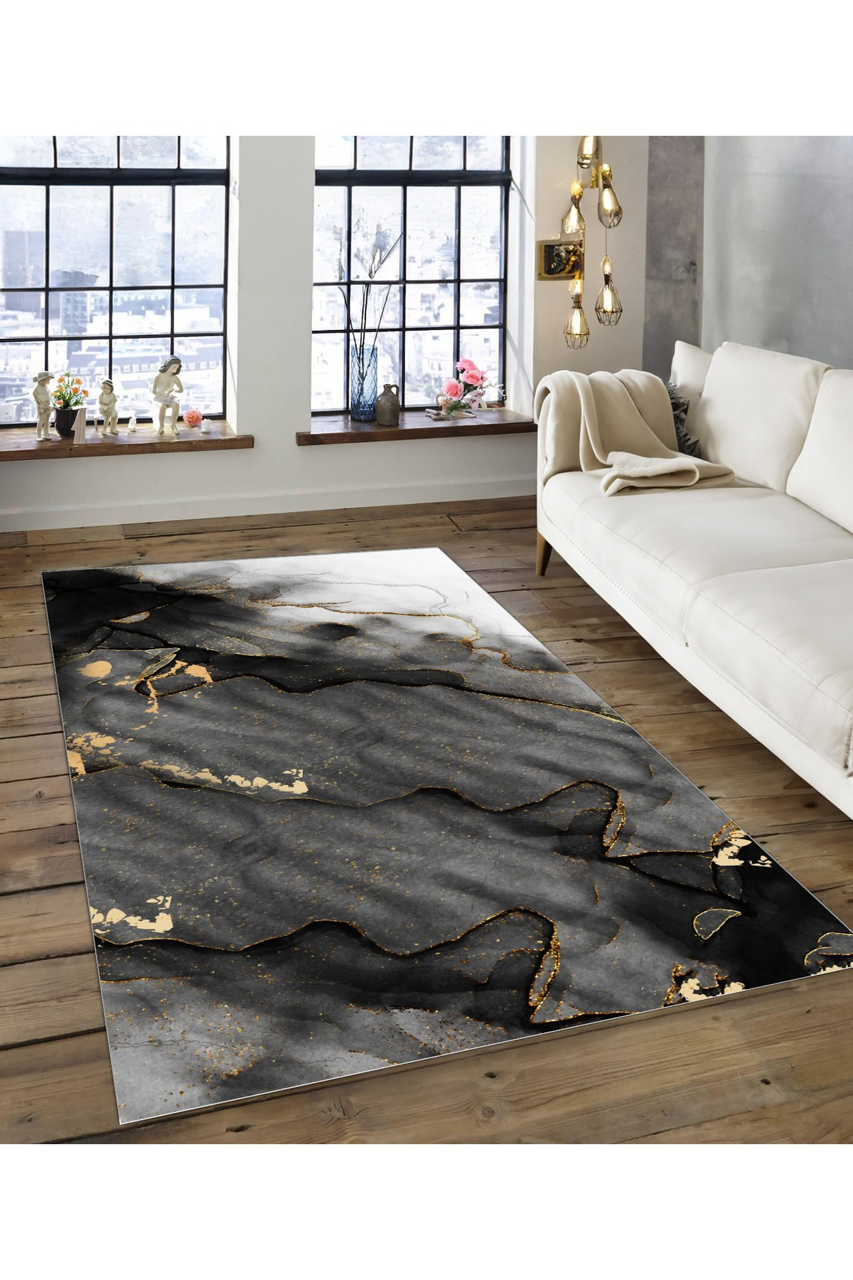 Shine M(191) Gold Saçaksız Kaymaz Tabanlı Dijital Baskılı Dekoratif Halı 200x450 Fiyatı, Yorumları ve Özellikleri