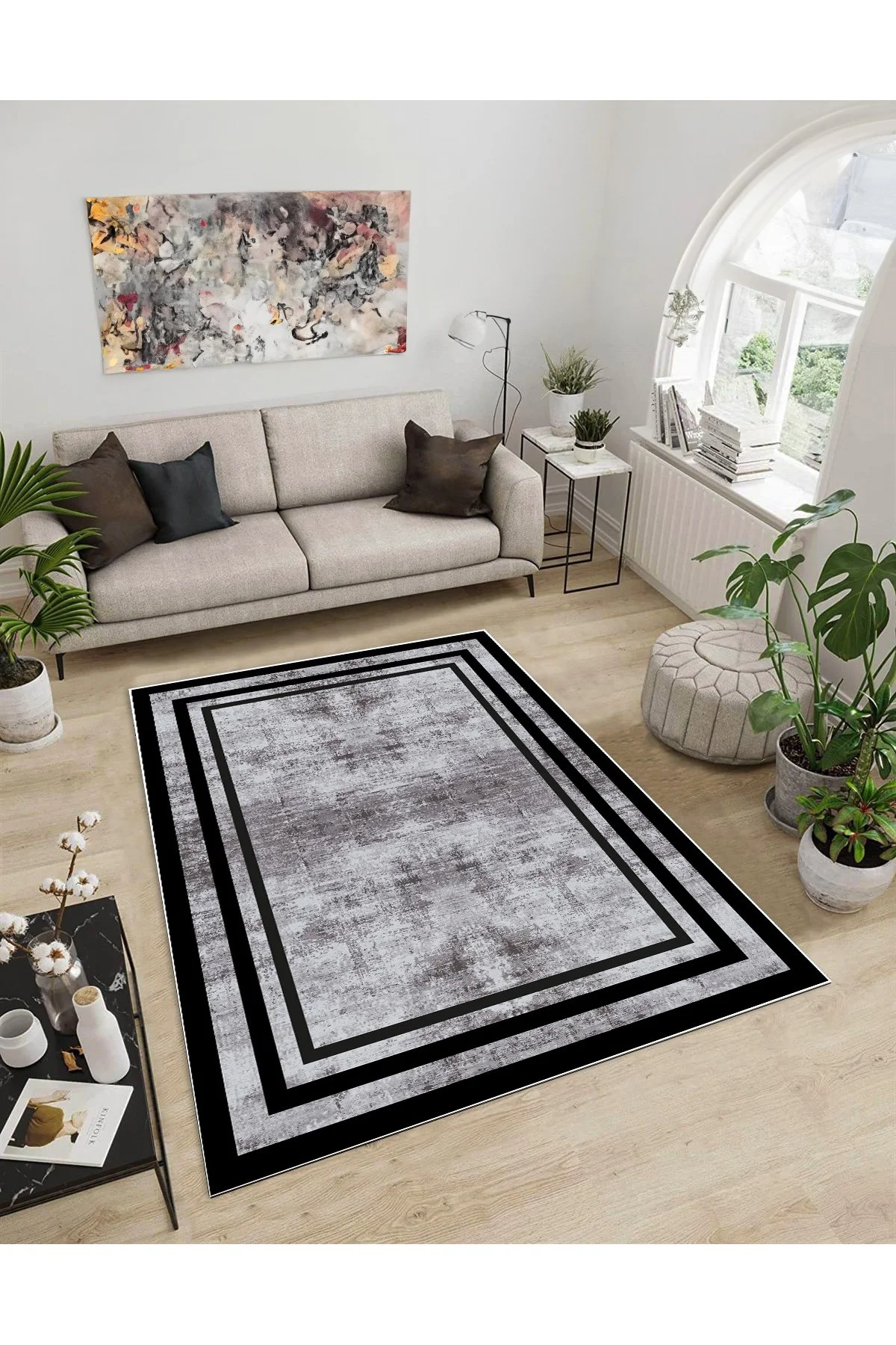 Shine M(23) Gri Saçaksız Kaymaz Tabanlı Dijital Baskılı Dekoratif Halı 180x400 Fiyatı, Yorumları ve Özellikleri