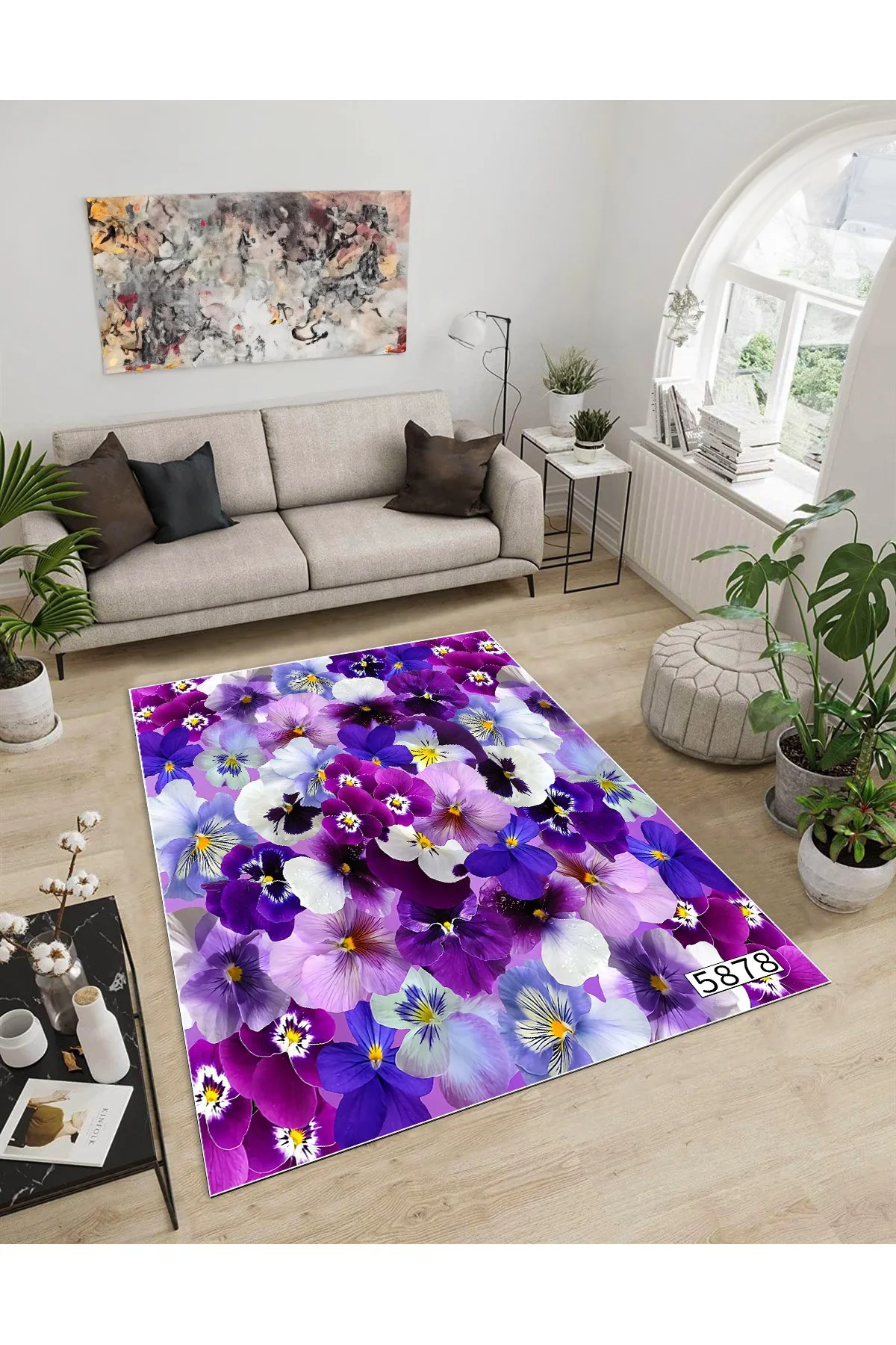 Shine M(24) Çok Renkli Saçaksız Kaymaz Tabanlı Dijital Baskılı Dekoratif Halı 160x350