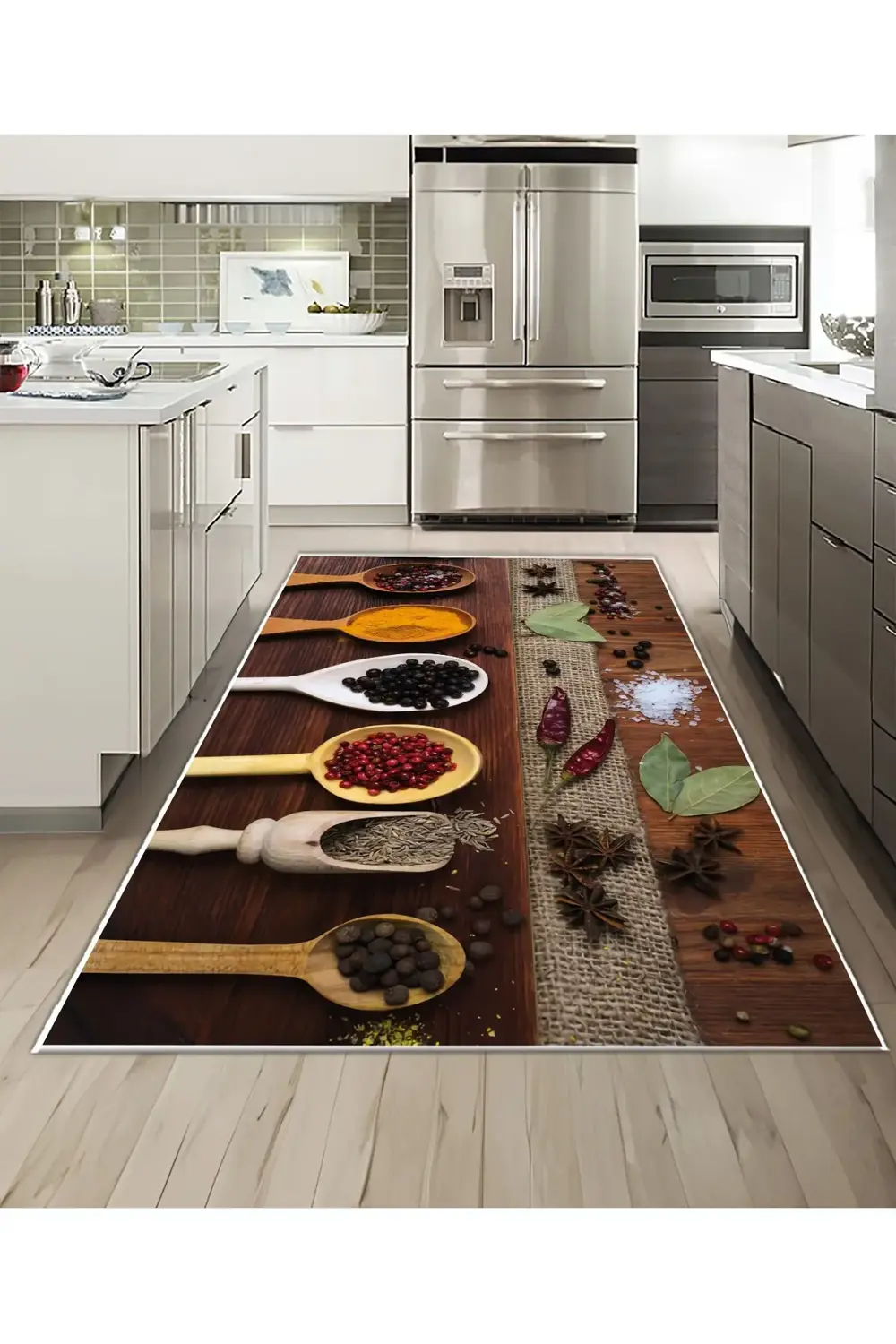 Shine M(241) Kahverengi Saçaksız Kaymaz Tabanlı Dijital Baskılı D